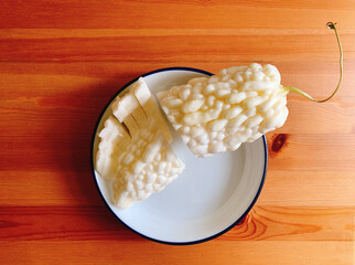 taiwanese white bitter gourd on the table