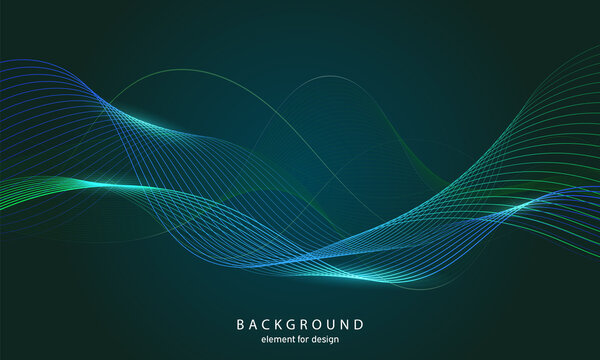 Abstract wave background. Element for design. Digital frequency track equalizer. Stylized line art. Colorful shiny wave with lines created using blend tool. Curved wavy line smooth stripe Vector