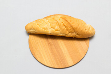 bread and slice of bread,wooden background for design