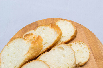bread and slice of bread,wooden background for design