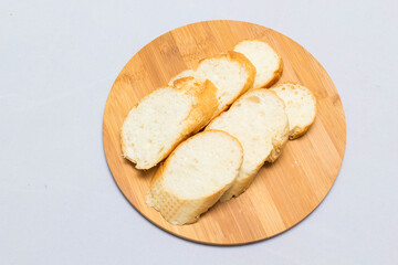 bread and slice of bread,wooden background for design