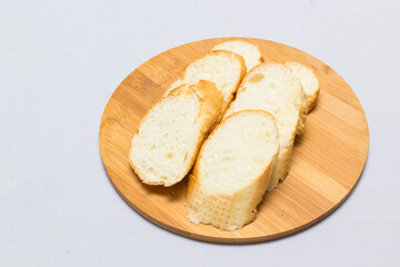 bread and slice of bread,wooden background for design