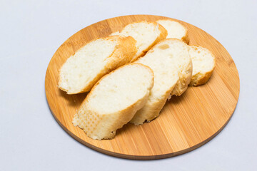 bread and slice of bread,wooden background for design