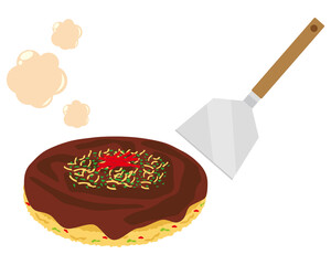 ソースお好み焼きのベクターイラスト Wall Mural Wallpaper Murals Nisi