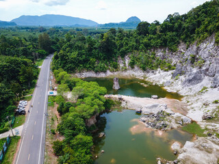aerial view of grand canyon Khanom - Nakhon Si  Thammarat