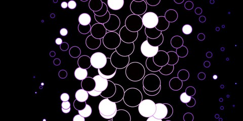 Dark Purple, Pink vector background with circles. Abstract decorative design in gradient style with bubbles. Pattern for business ads.