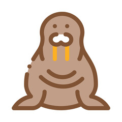 walrus animal icon vector. walrus animal sign. isolated contour symbol illustration