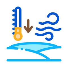 low arctic temperature icon vector. low arctic temperature sign. isolated contour symbol illustration