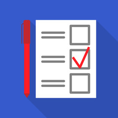 Voting by mail flat style icon. Elections vector illustration for web, app, social media, animation.