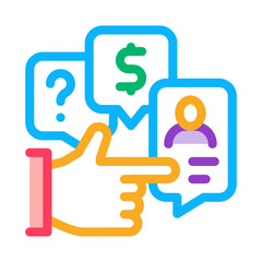 hand gesturing on human profile icon vector. hand gesturing on human profile sign. isolated contour symbol illustration