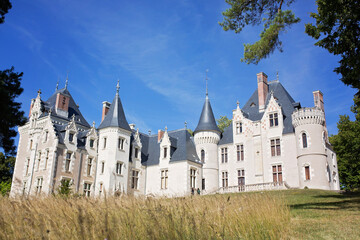 Fototapeta na wymiar Beautiful castle in France in Loire valley