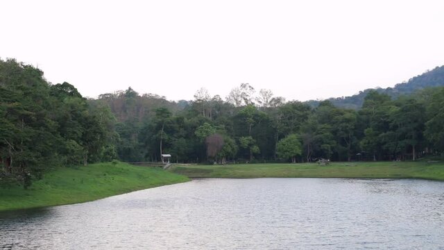 Camping zone along site the lake at Namtok Samlan National Park in Saraburi Province Thailand	