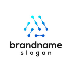 Modern triangle data logo design vector