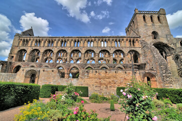 Obraz premium Jedburgh Abbey, a ruined Augustinian abbey which situated in the town of Jedburgh, Scotland