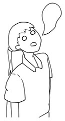 疲れて口から魂が出ている看護師　　【線画】