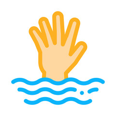 saving drowning man icon vector. saving drowning man sign. isolated contour symbol illustration