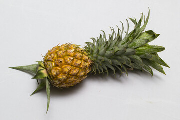 ripe pineapple isolated on white