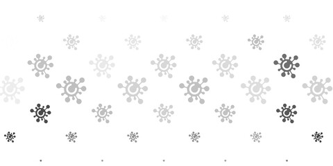 Light Gray vector pattern with coronavirus elements.