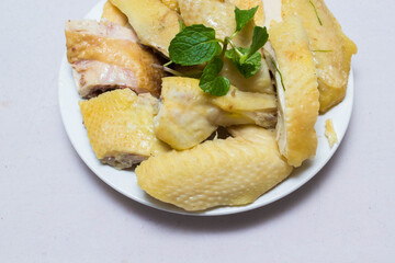 Amazing of Vietnamese food for Tet holiday in spring, it is traditional food on lunar new year: Banh chung, Boiled chicken, pickled onions, spring rolls ...