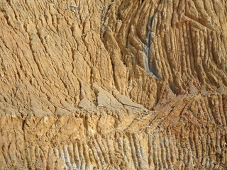 Erosion at ground and slopes is caused by rainfall. The soil structure is weak and there are landslide. Safety measure has been taken in some area.