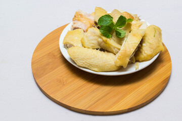 Amazing of Vietnamese food for Tet holiday in spring, it is traditional food on lunar new year: Banh chung, Boiled chicken, pickled onions, spring rolls ...