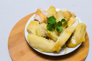 Amazing of Vietnamese food for Tet holiday in spring, it is traditional food on lunar new year: Banh chung, Boiled chicken, pickled onions, spring rolls ...