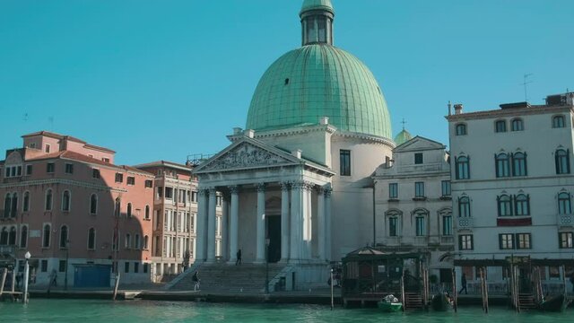Church San Simeone Piccolo on embankment of Canal Grande in Venice, Italy
