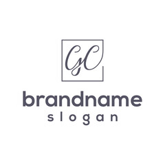 Initial GC luxury logo design vector