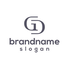 Initial GD  or GC logo design vector