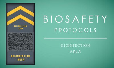 Biosafety protocols poster. Maintain disinfection areas - Vector