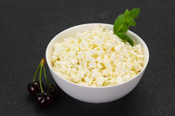 Fresh tasty curd in the bowl