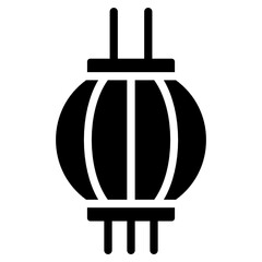 
Chinese lantern, vintage lamp glyph icon 
