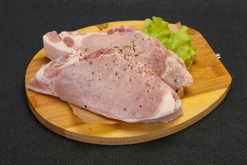 Raw pork meat steak for grill