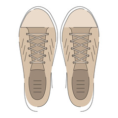 Isolated white tennis shoes. Medical uniform - Vector