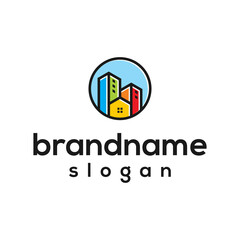 Fototapeta premium Modern building logo design vector