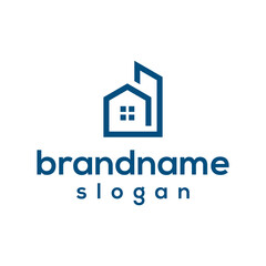 Modern building logo design vector