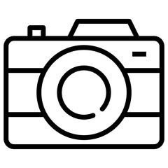 
Camera, photographic equipment icon in glyph style 
