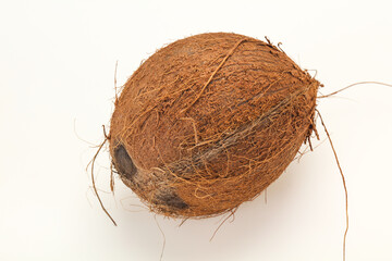 Ripe Coconut isolated on white