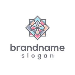 Flower Bohemian jewelry logo design vector