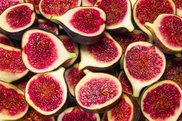 Tasty figs background. Top view.