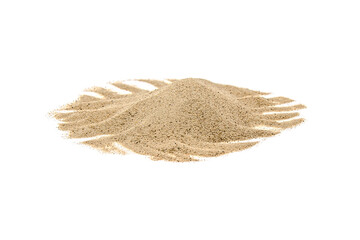 Sand dunes isolated on white background.A pile of white sand on a white background