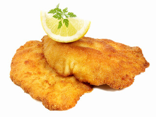 Breaded Meat on white Background - Isolated