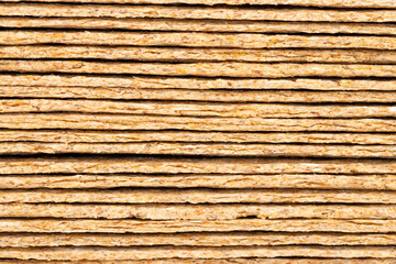 Texture of the surface of crispbreads. Macro shot.