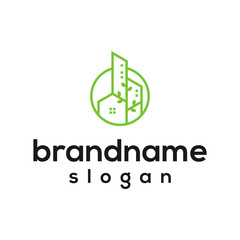 Home tree logo design vector