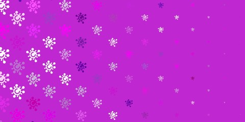 Light Purple, Pink vector backdrop with virus symbols.