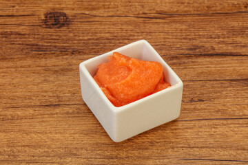 Cod fish roe in the bowl