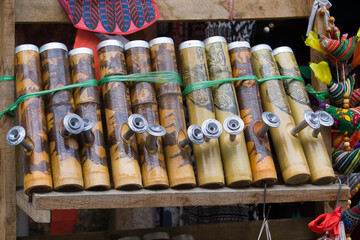 Vietnam\\\'s traditional souvenirs are sold in shop at Hanoi\\\'s Old Quarter ( Pho Co Hanoi),...