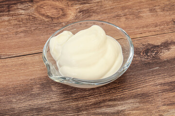 Sour cream in the bowl