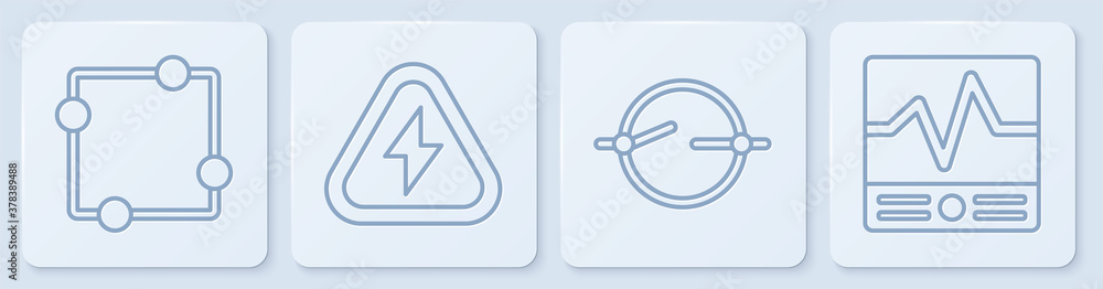 Poster set line electric circuit scheme, electric circuit scheme, high voltage and electrical measuring ins