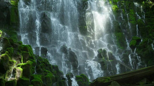 Ramona Falls in slow motion, low angle